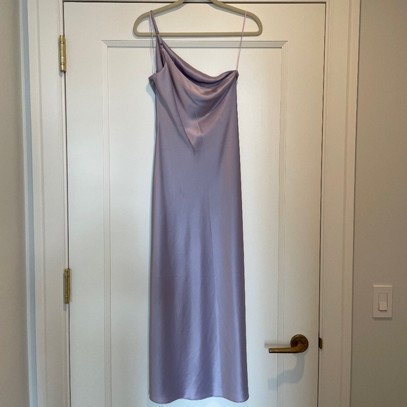 Reformation Olesia Satin Dress - Aura, Size 4 - Picture 5 of 6